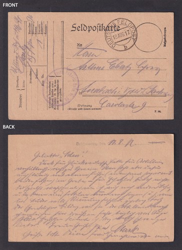 Wwi german feldpost 1917 - feldpost,