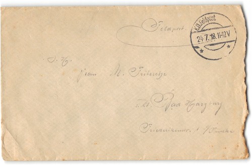 Wwi feldpost 1918 - wwi,