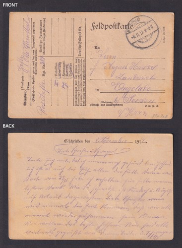 Wwi feldpost 1917 - feldpost, german