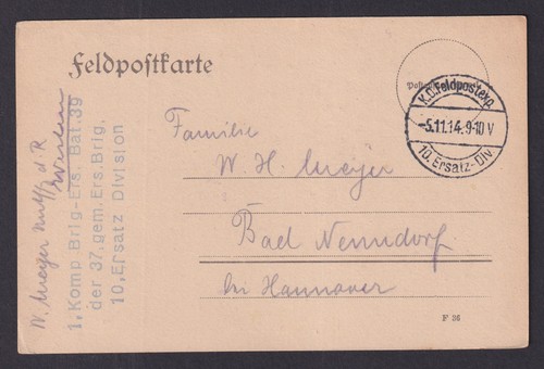 Wwi german feldpost 1914 - german,